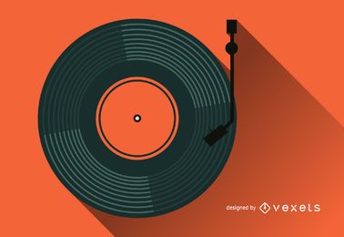 Ilustración de registro de fonógrafo de vinilo Ilustración de registro de fonógrafo de vinilo