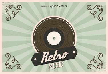 Retro Vinyl Record Abbildung Retro Vinyl Record Abbildung