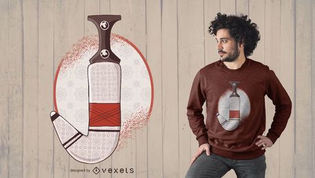 Design árabe do t-shirt do punhal Design árabe do t-shirt do punhal