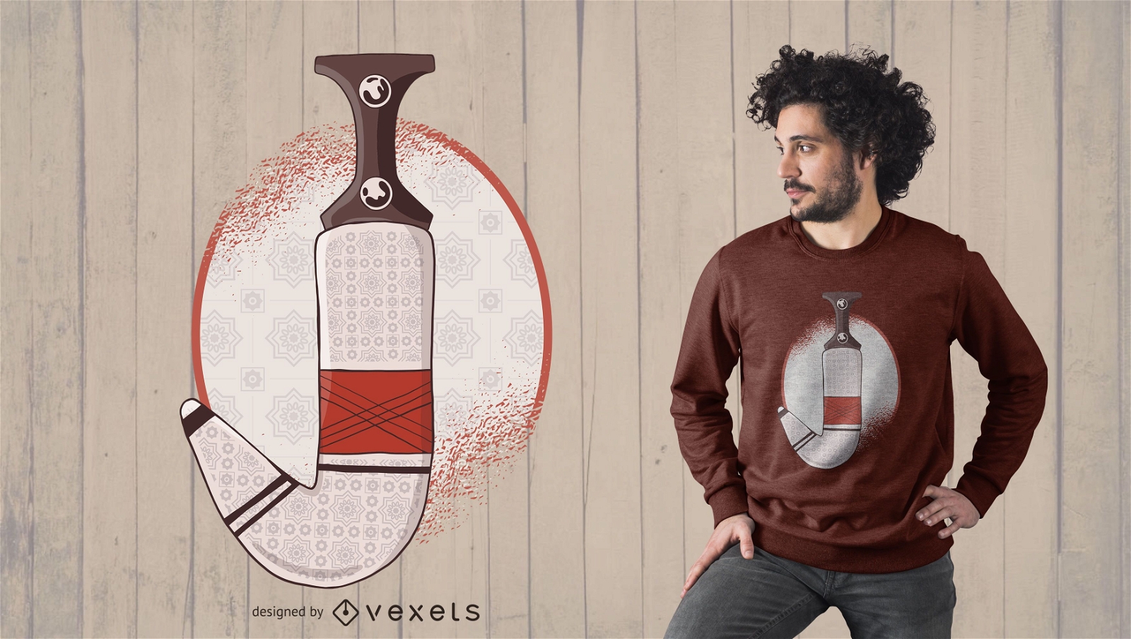 Arabic Dagger T-Shirt Design