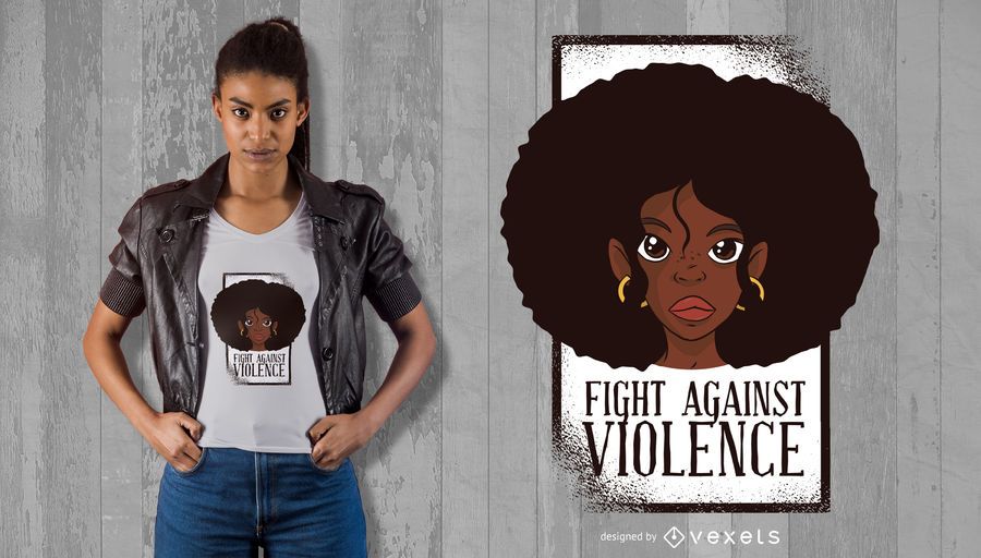 Luta contra o design do t-shirt da violência Luta contra o design do t-shirt da violência