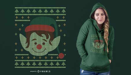 Hässliches Weihnachtselfen-T-Shirt Design