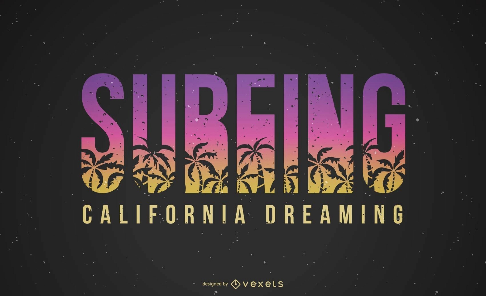Surfing California Dreaming Lettering