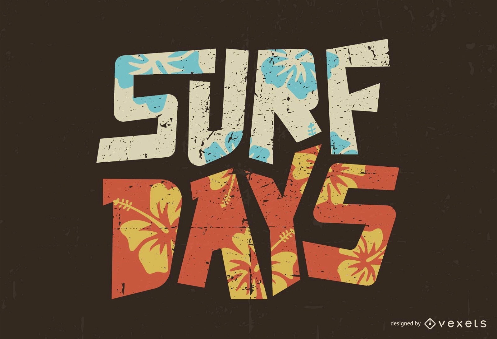 Design de letras para dias de surf