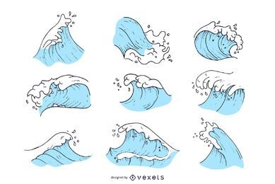 Waves illustration Set