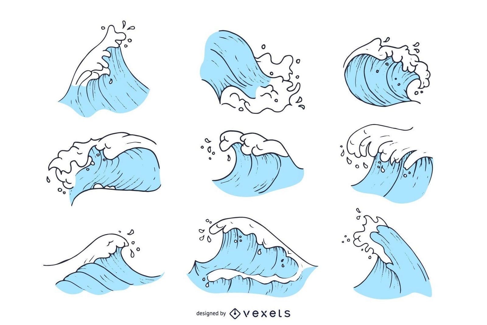 Waves illustration Set