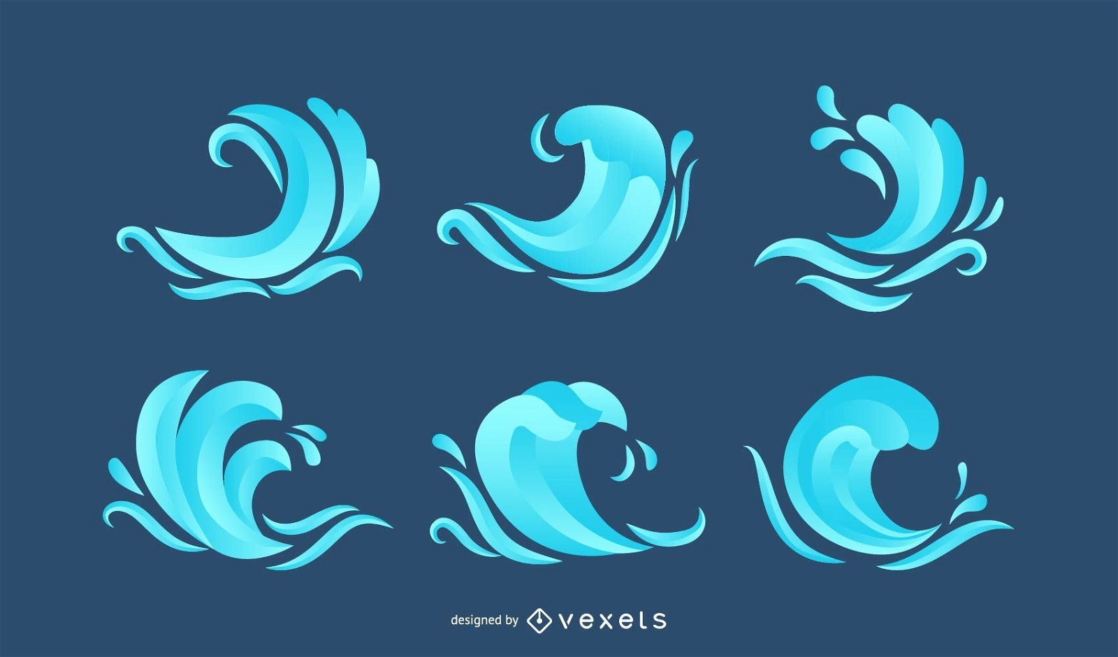 Waves Set Icon Collection