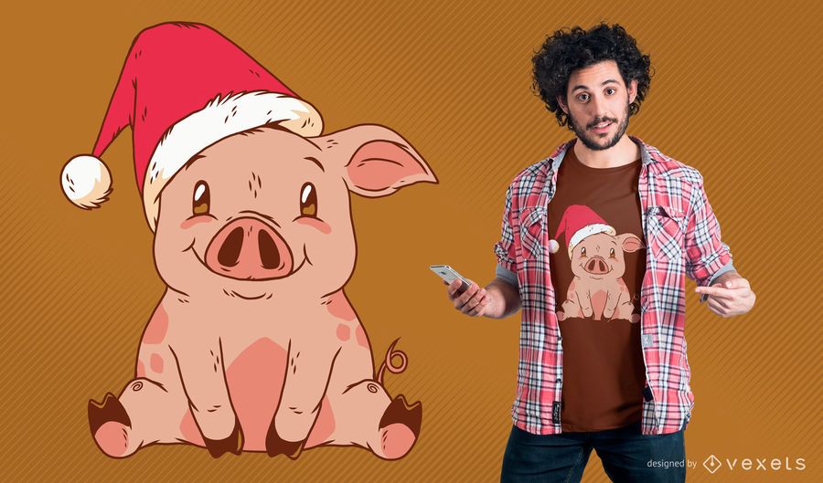 Christmas Pig T-Shirt Design Christmas Pig T-Shirt Design