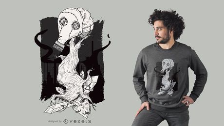 Gas Mask Tree T Shirt Design Gas Mask Tree T-Shirt Design