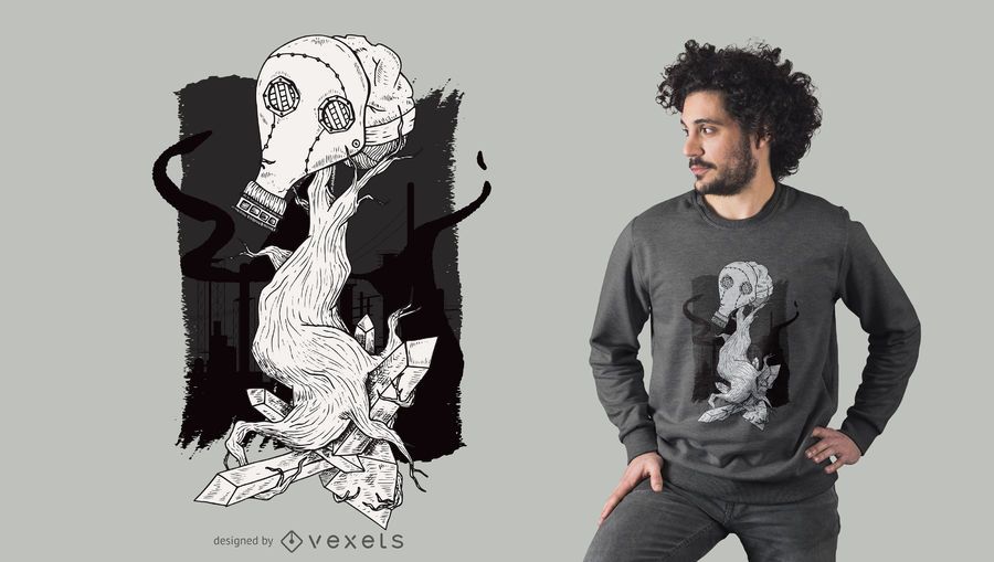 Gas Mask Tree T-Shirt Design Gas Mask Tree T-Shirt Design
