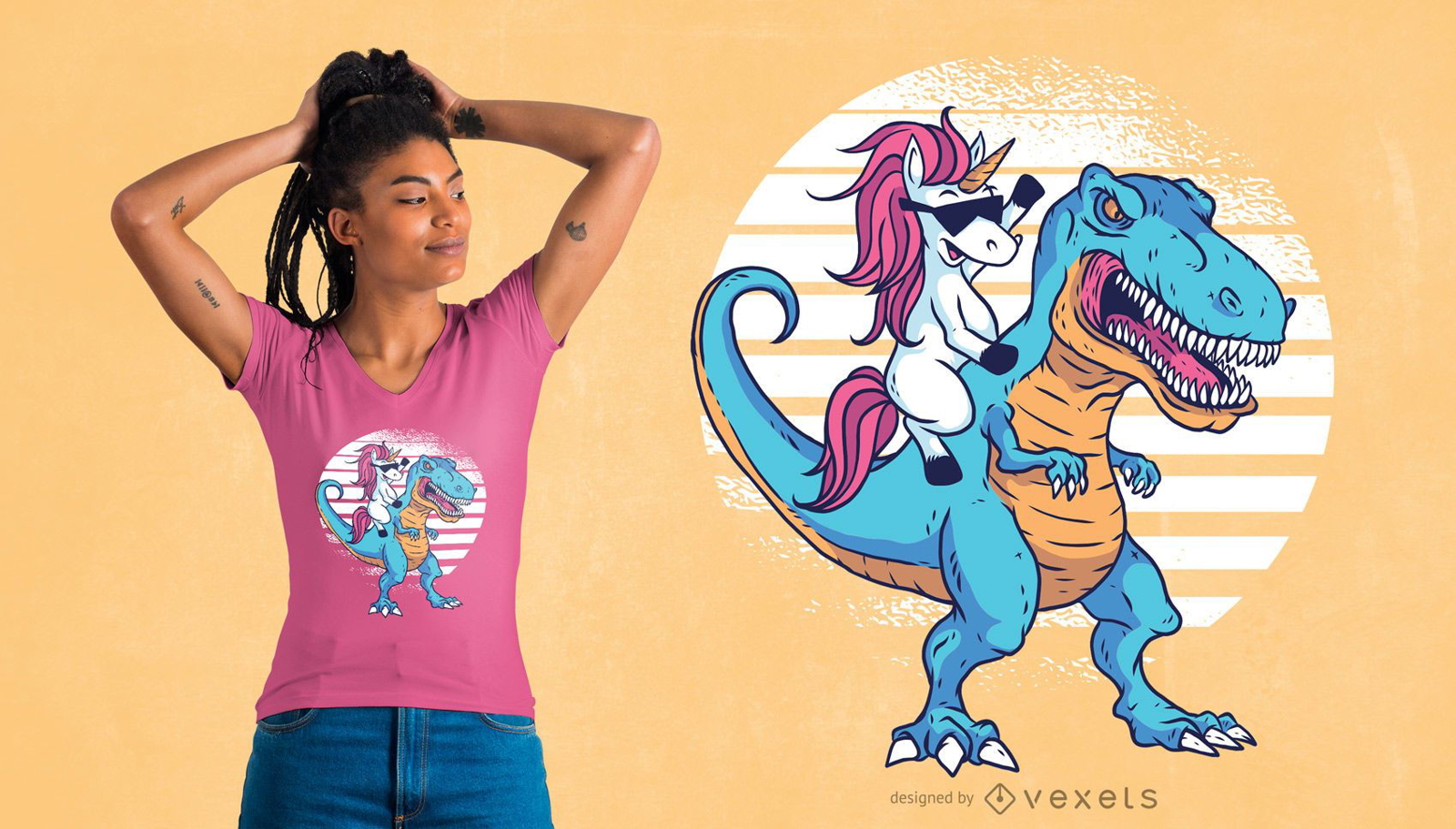 Design de t-shirt Unicorn T-Rex