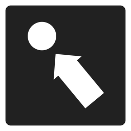 Arrow pointing a circle square icon Arrow pointing a circle square icon