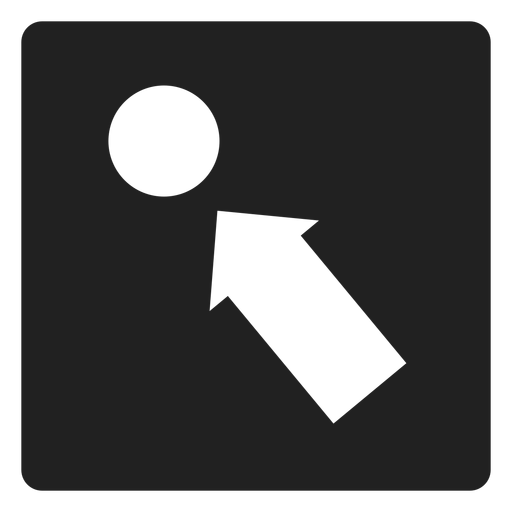 Pfeil zeigt auf ein Kreisquadrat-Symbol PNG-Design