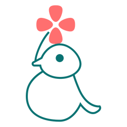 Bird with flower line style icon Bird with flower line style icon