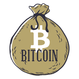 Bitcoin money bag badge PNG Design