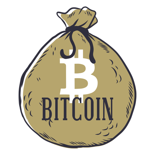 Insignia de bolsa de dinero Bitcoin Diseño PNG