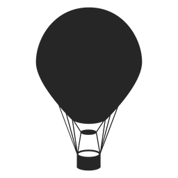 Black hot air balloon silhouette PNG Design