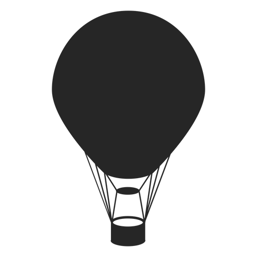 Black hot air balloon silhouette PNG Design