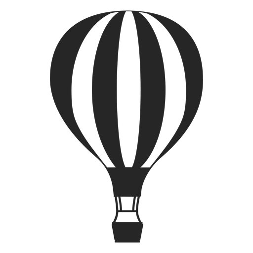 Black And White Air Balloon Silhouette PNG & SVG Design For T-Shirts