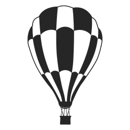 Black and white checkered air balloon balloon silhouette PNG Design