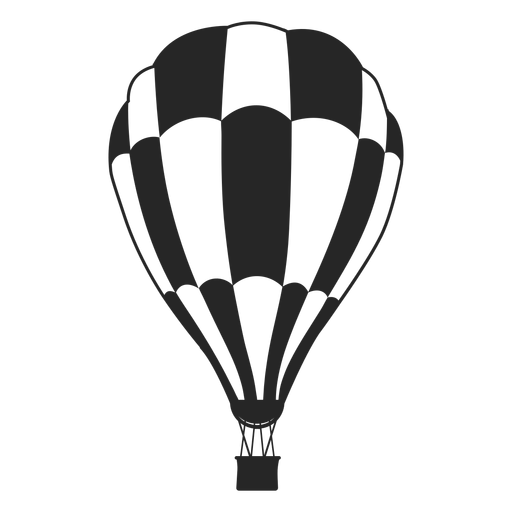 Karierte Schwarz-Weiß-Luftballonballon-Silhouette PNG-Design
