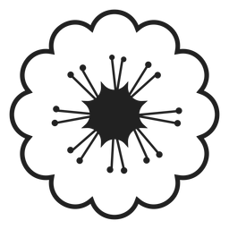 Ícone de flores de cerejeira em preto e branco Desenho PNG