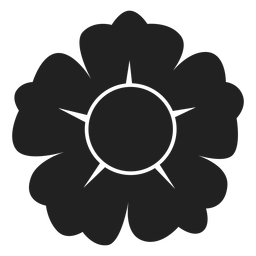 Ícone de flor de cinco pétalas em preto e branco Transparent PNG