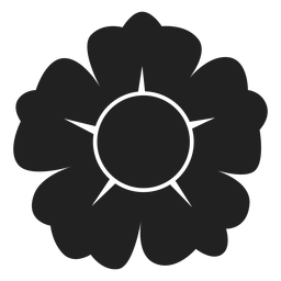Icono de flor de cinco pétalos blanco y negro Diseño PNG