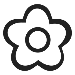 Ícone de flor em preto e branco Transparent PNG