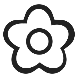 Schwarzweiss-Blumenikone PNG-Design