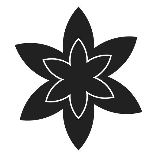 Schwarzweiss-Blumenvektor PNG-Design
