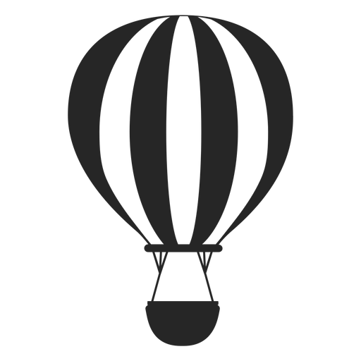 Silueta de globo de aire caliente en blanco y negro Diseño PNG