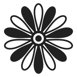 Icono de margarita blanco y negro Diseño PNG