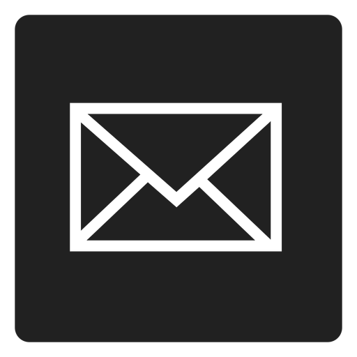 Quadratisches Symbol des schwarzen Umschlags PNG-Design