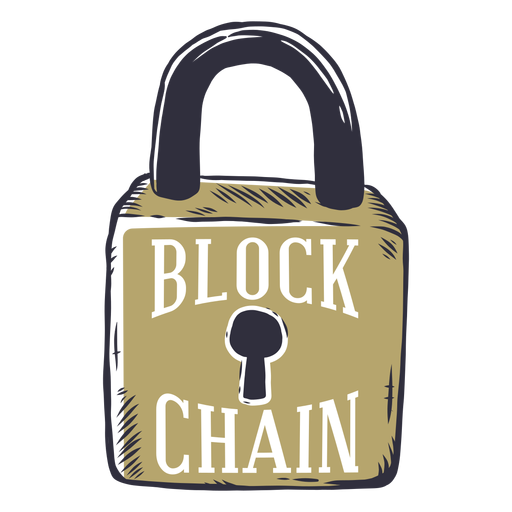 Blockchain-Krypto-Abzeichen PNG-Design