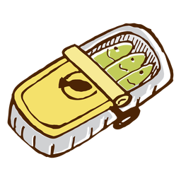 Ícone de sardinhas enlatadas em acampamento Desenho PNG
