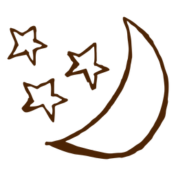 Camping stars and moon hand drawn icons PNG Design