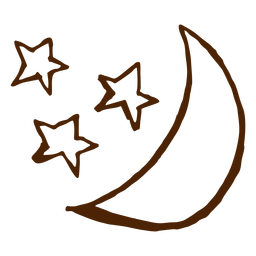 Estrelas do acampamento e ícones desenhados à mão da lua Transparent PNG