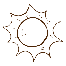 Icono dibujado mano sol camping Diseño PNG