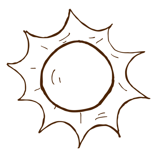Ícone de mão desenhada de sol de acampamento Desenho PNG