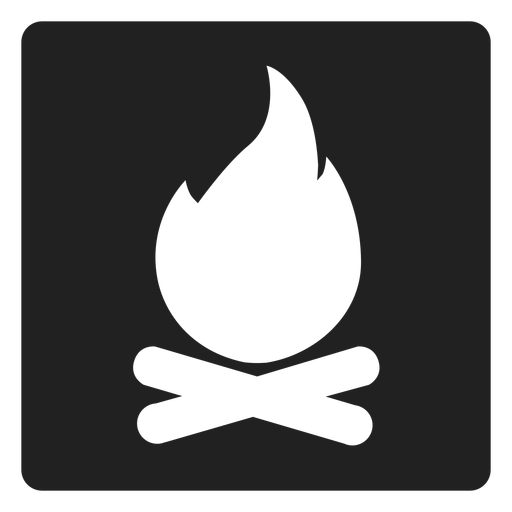 Camping bonfire square icon PNG Design