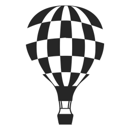 Silueta de globo aerostático a cuadros Diseño PNG