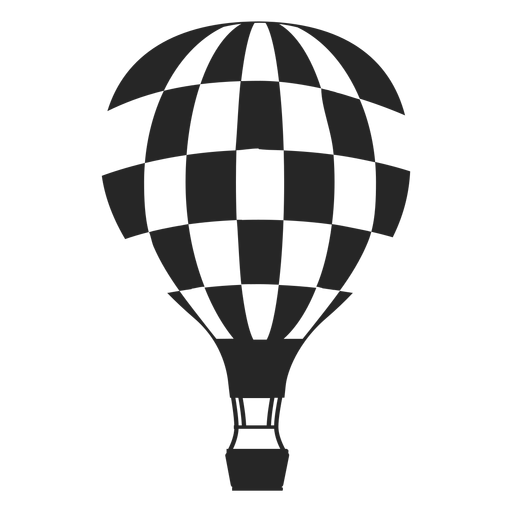 Checkered hot air balloon silhouette PNG Design