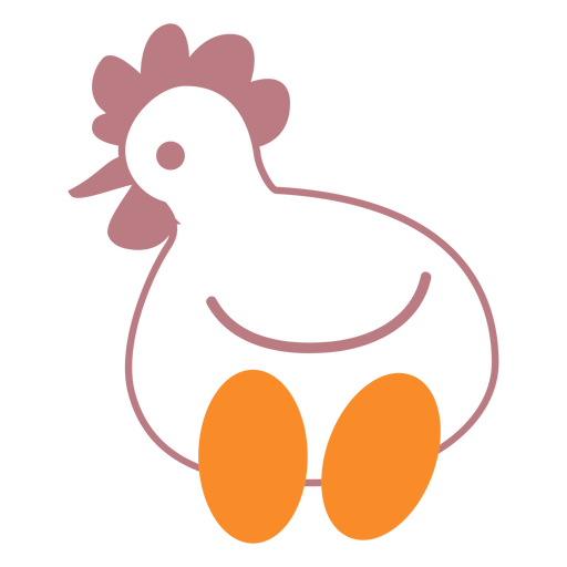 Icono de estilo de l?nea de huevos de gallina Diseño PNG