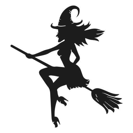Klassische Halloween-Hexensilhouette PNG-Design