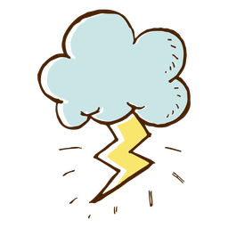Cloud and lightning icon PNG Design