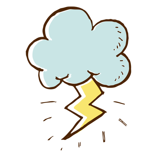 Wolken- und Blitzsymbol PNG-Design