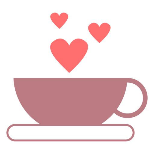 Ícone de estilo de linha de amor café Desenho PNG