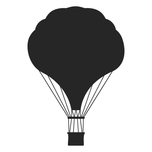 Kurvige Heißluftballon-Silhouette PNG-Design