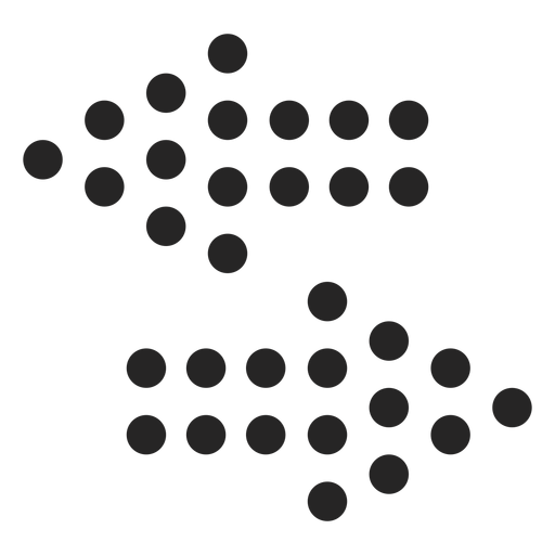 Icono de flechas de puntos grandes